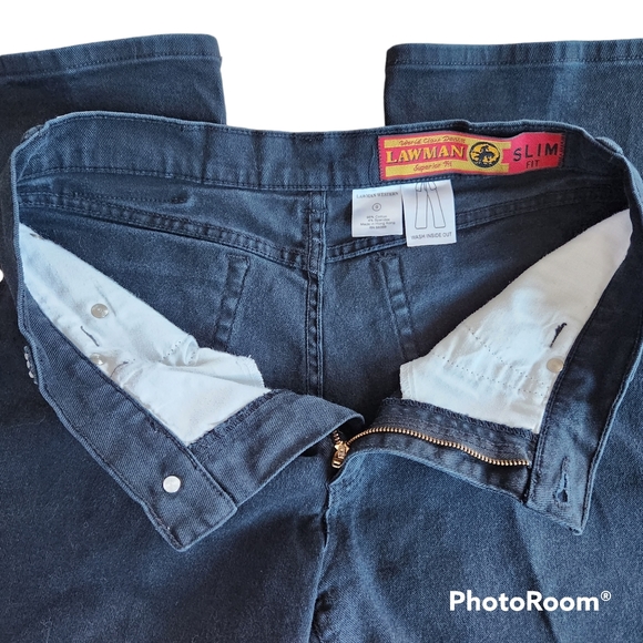 Women's Lawman Western Black Denim Jeans, Rhinestones & Studs Trim Slim Fit 9 - Picture 7 of 10